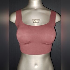 💕NWT SKIMS Naked Plunge Longline Scoop Bralette Bra Burgandy OXBLOOD M DD